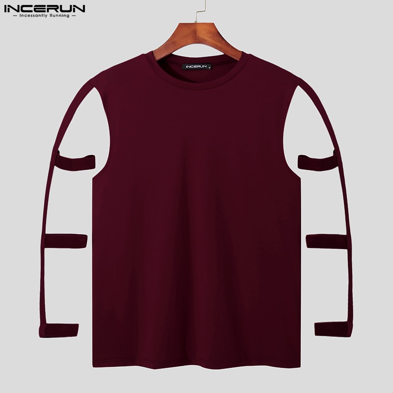 Áo nam INCERUN tay ngắn màu trơn thời trang