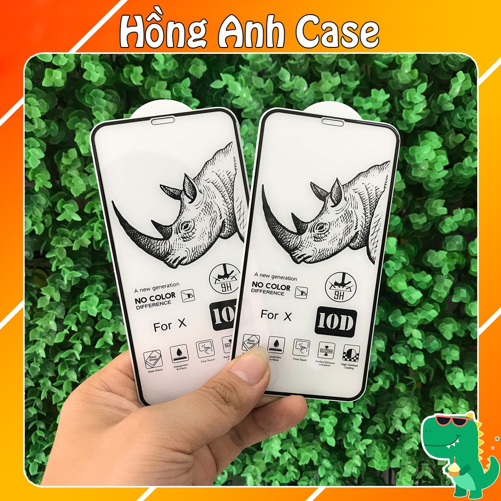 Kính cường lực iphone full màn 10D chính hãng RHINO 5/5s/6/6s/7/7plus/8/8plus/plus/x/xr/xs/11/12/pro/max Hồng anh Case