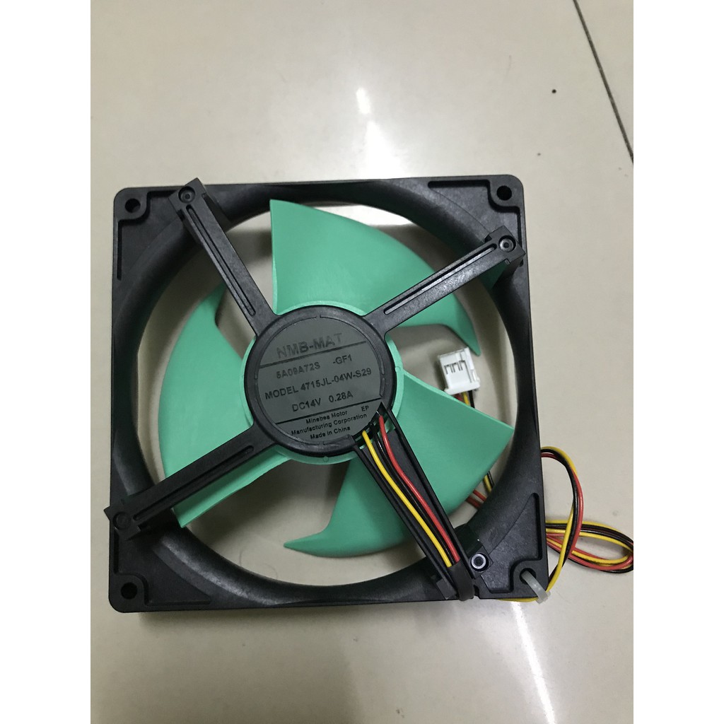 quạt tủ lạnh panasonic 3 dây, 14v, 12,4cm x 12,4cm
