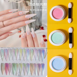 Bột tráng gương trong suốt ánh ngọc trai dạng nén bám móng lên màu đẹp loại xịn