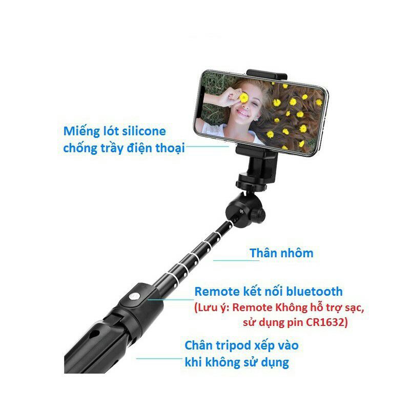 Gậy Selfie Bluetooth K20 tích hợp tripod cho máy ảnh K20 thông minh