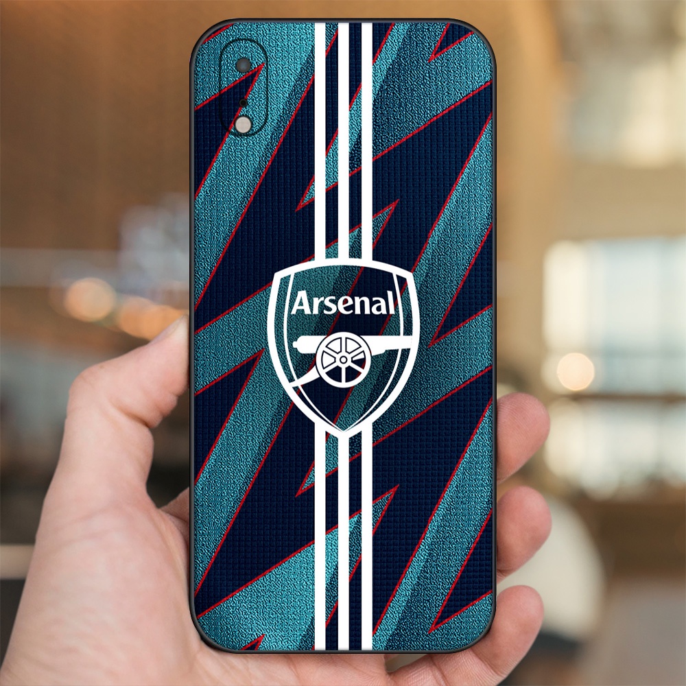 Ốp lưng iPhone Xr dẻo đen cạnh vuông in hình Arsenal FC