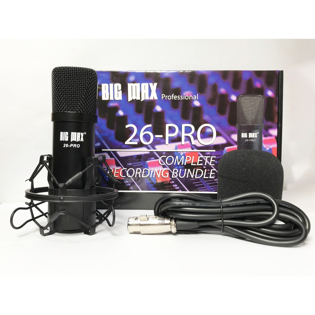 Micro thu âm livestream hát karaoke Big Max 26 Pro độ nhạy cao lọc âm tốt bảo hành 12 tháng