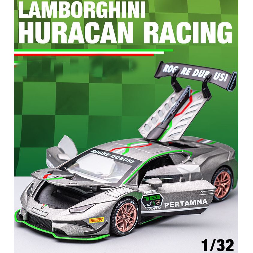 Siêu xe ô tô mô hình kim loại Lambo Racing Huracan tỷ lệ 1:32