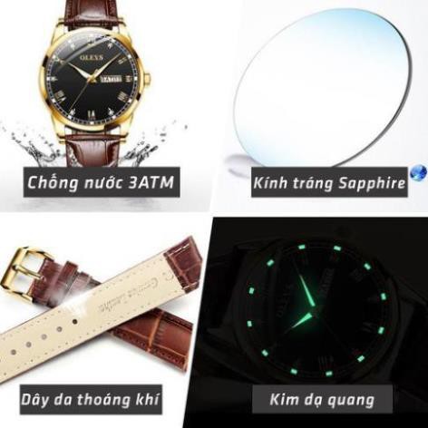 [Chính Hãng 100%] Đồng Hồ Nam - Đồng hồ thời trang nam OLEVS OL6602 dây da chính hãng size 40mm | BigBuy360 - bigbuy360.vn