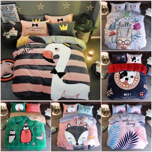 Chăn ga gối nỉ nhung m8x2m