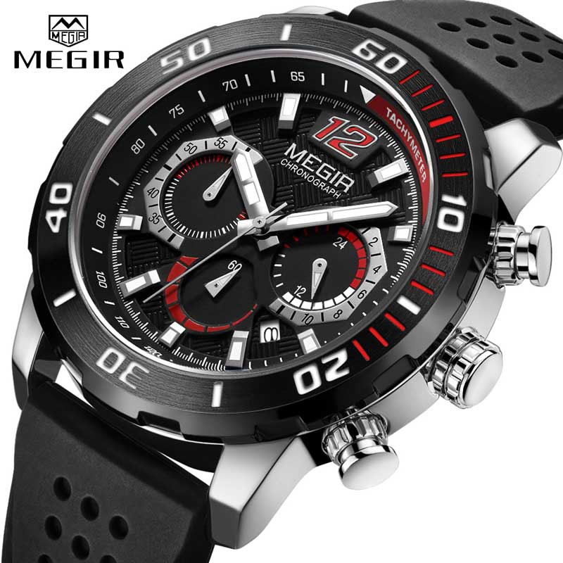 Đồng Hồ Đeo Tay MEGIR 2109 Thời Trang Sang Trọng Chống Thấm Nước 3 Pha Dành Cho Nam