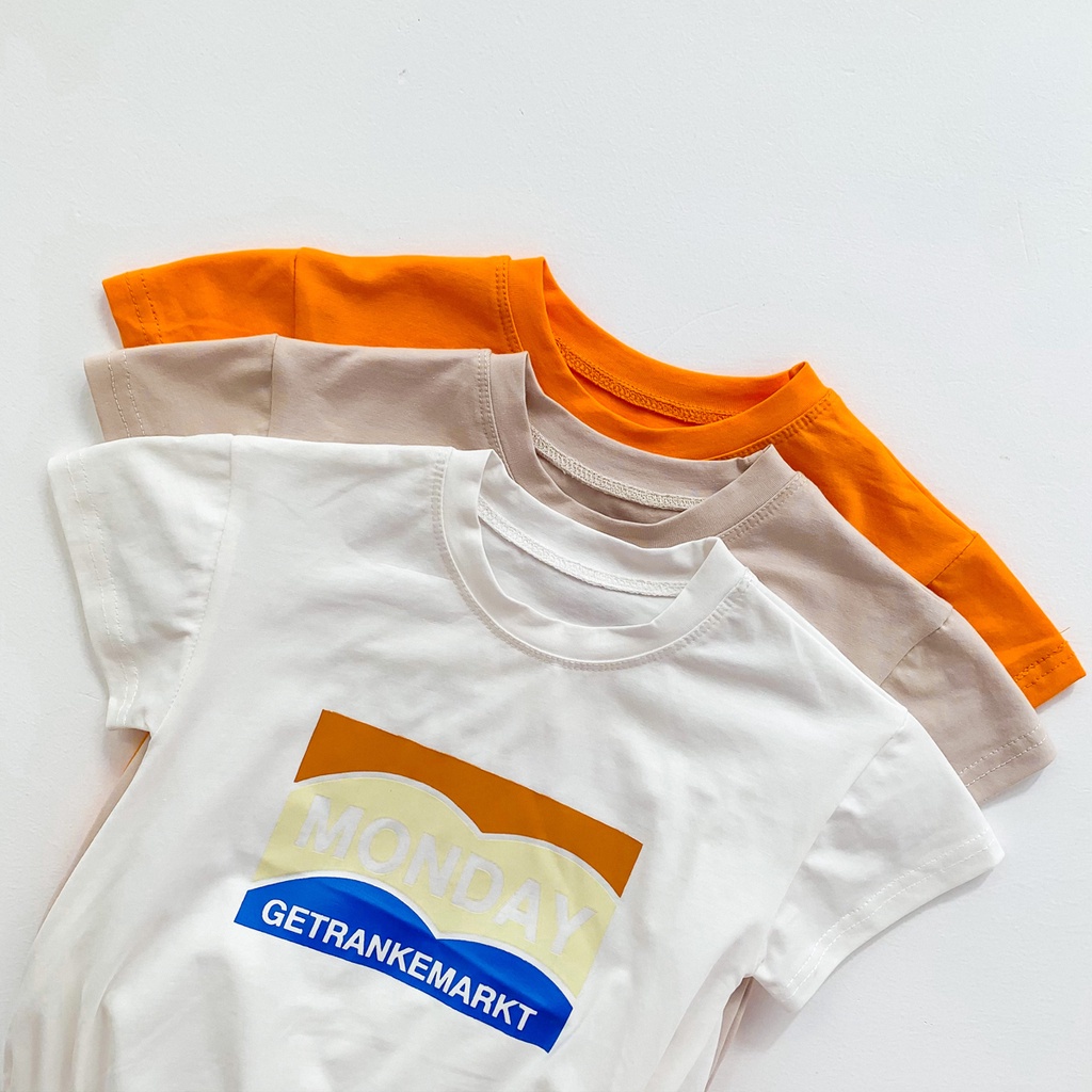 Áo Liền Quần Cho Bé Sơ Sinh Bằng Cotton Dáng Rộng Tay Ngắn In Chữ Thời Trang Mùa Hè