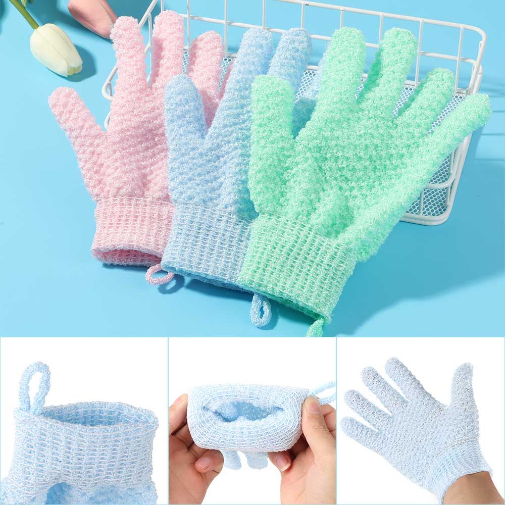 (1 Cái) Găng Tay Tắm Rửa Tạo Bọt Tẩy Da Tế Bào Chết, Kì Chét Cho Cơ Thể Bằng Vải Nylon Tiện Lợi Đa Dụng
