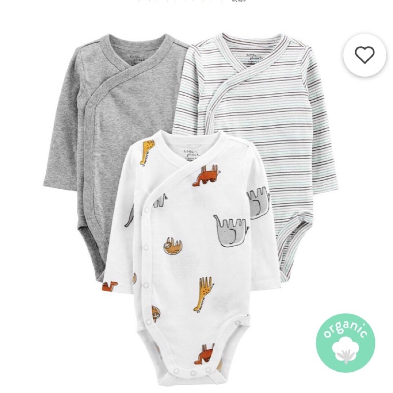 Bộ áo quần sơ sinh body dài tay, vải hữu cơ - Organic Bodysuit - Carter (Mỹ)