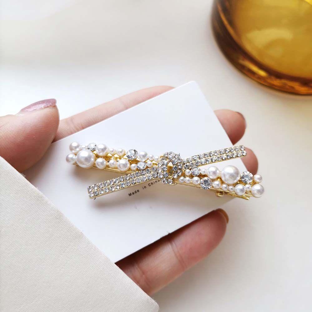 MXGOODS Kẹp Tóc Đính Đá Phong Cách Thời Trang Hàn Quốc