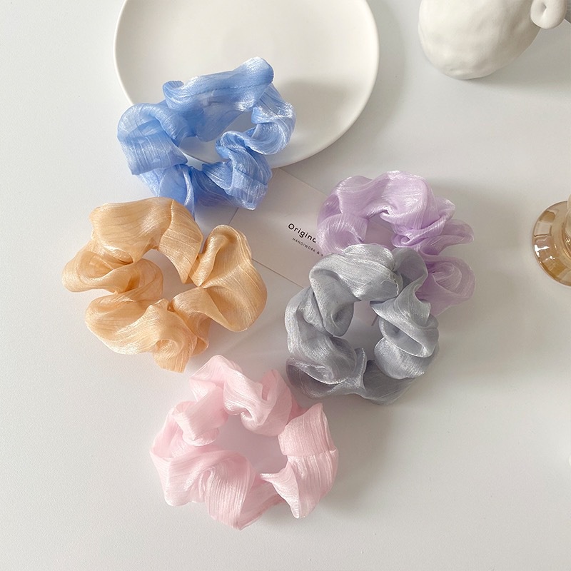 Dây buộc tóc - Scrunchies voan lốc xoáy dễ thương HD65