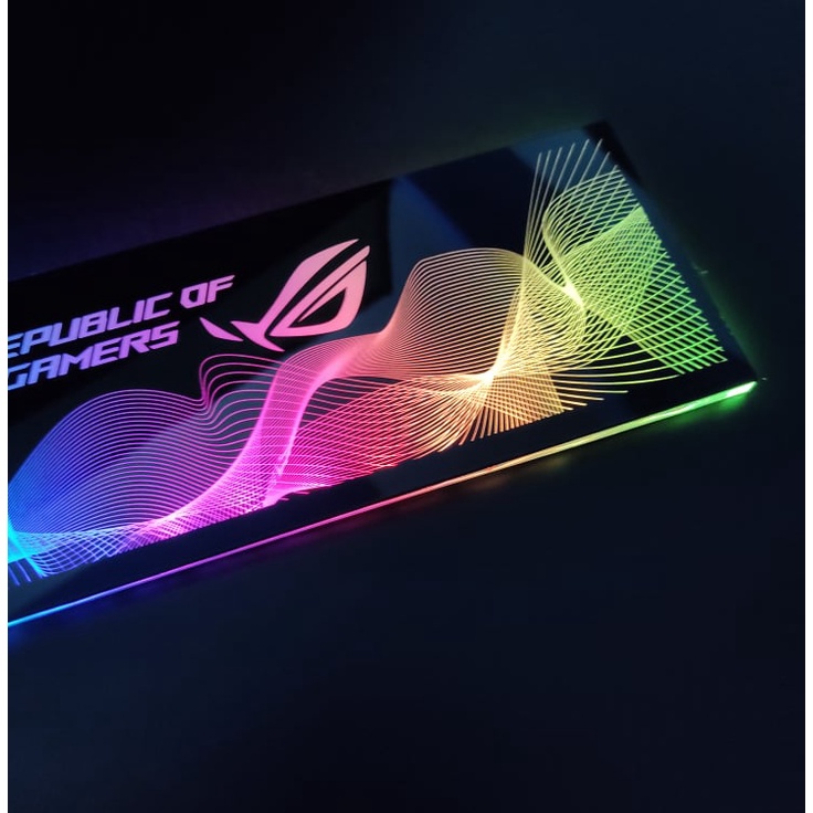 Tấm Che Hộp Nguồn PC Led 5v ARGB Hình Hoạ Tiết Sóng Vô Cực Logo Gaming Đồng Bộ Màu Hub Coolmoon, Mainboard