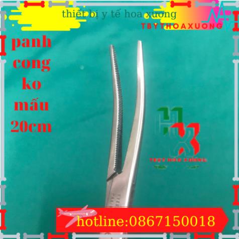 Panh Y Tế, Panh Gắp Phẫu Thuật, Pen Kẹp Y Tế, Panh Cong Không Mấu 20cm - Hàng Pakistan