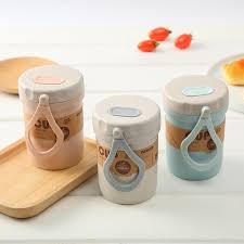 Cốc Lúa Mạch Đựng Súp Canh Giữ Nhiệt Và Chống Tràn Kèm Muỗng Tiện Ích 300ml Hàng Cao Cấp Loại 1