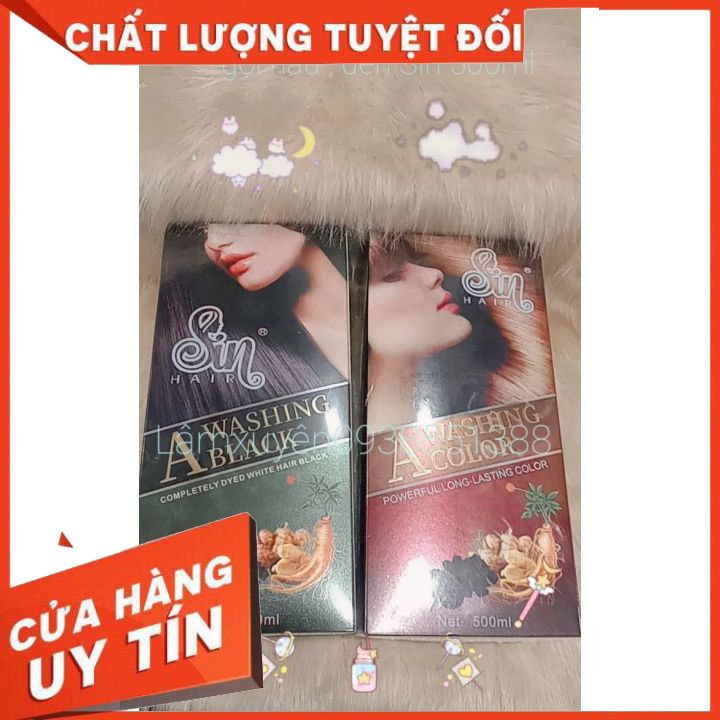 GỘI NÂU ,ĐEN SIN 500ML nuôi dưỡng tóc khỏe,suôn mượt  óng ả ,cải thiện khô xơ,hư tổn tóc nát,bảo vệ tóc khỏe.
