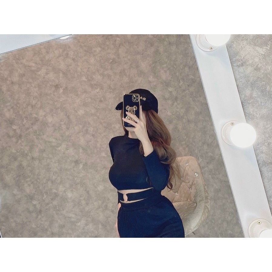 áo croptop khoen eo xinh tay dài chất bozip mềm tv