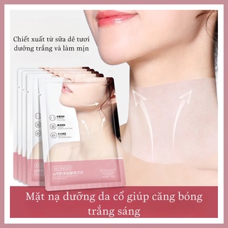 Mặt nạ dưỡng trắng cổ HUNMUI chiết suât từ sữa dê tươi mới Lorea