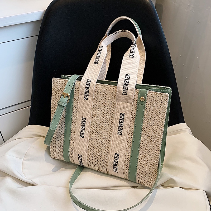 Túi Cói Đeo Vai Thời Trang Mùa Hè 2022 Sức Chứa Lớn Cho Nữ