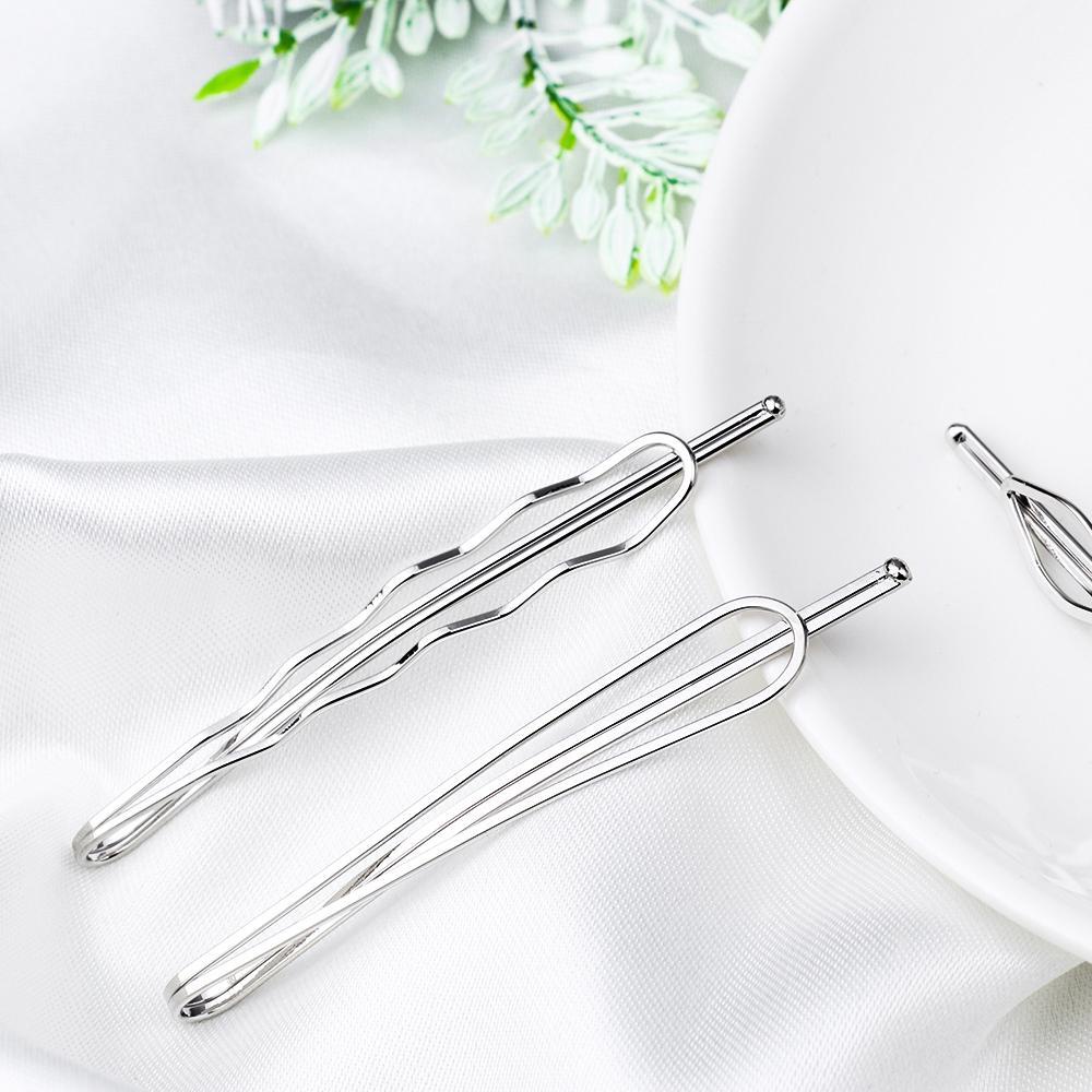 ROSE Set 4 Kẹp Tóc Kim Loại Thiết Kế Hình Học Mới Cho Phái Nữ