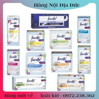 Băng vệ sinh Tampon Facelle đầy đủ size chuẩn Đức - Date mới Đủ Bill