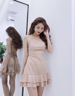 VÁY NUDE CUT-OUT ĐAN DÂY LƯNG