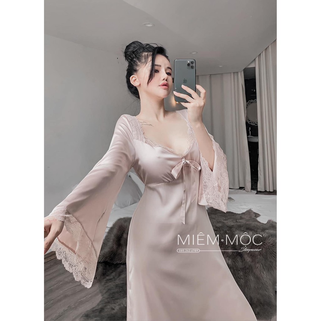 (M.62) Váy ngủ lụa sexy cao cấp, sang chảnh Đầm mặc nhà gợi cảm quyến rũ | BigBuy360 - bigbuy360.vn