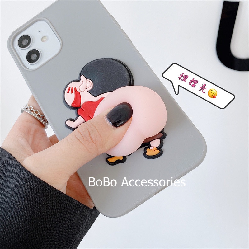 Ốp lưng OPPO F9 A92 A72 A52 F11 Pro A5 A9 2020 F5 F1S A59 F7 R9S Realme C11 2021 C21Y Crayon Shin-Chan Squishy Ass Giảm Căng Thẳng Vỏ Điện Thoại TPU Mềm