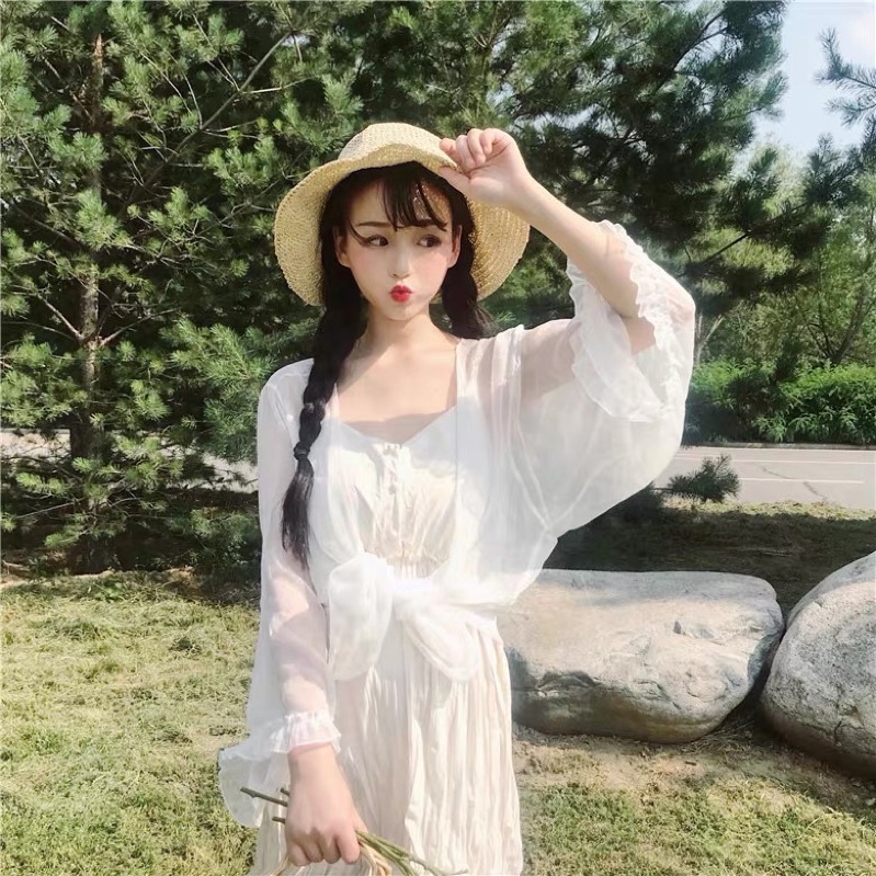 Đầm maxi 2 dây co giãn eo buộc vai viền ren💋 freeship ảnh thật clip