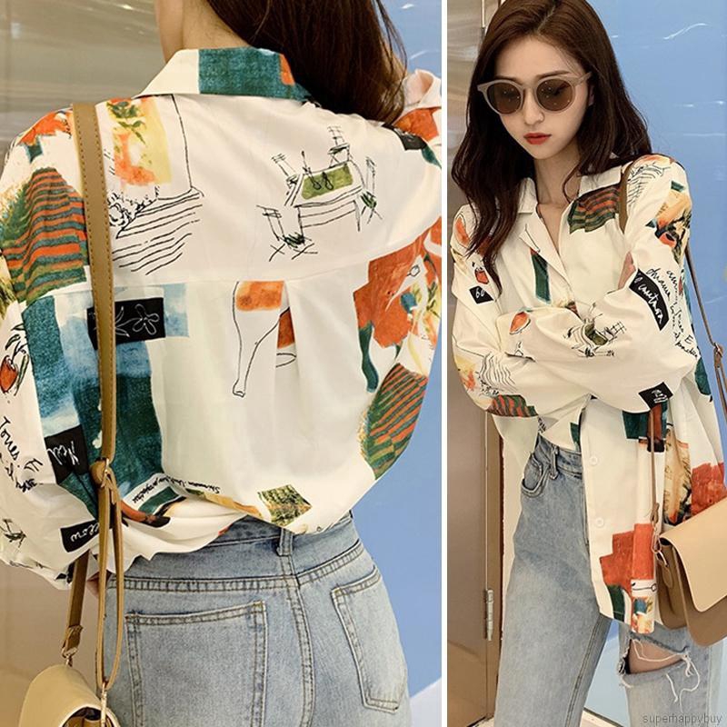 Áo sơ mi nữ vải chiffon dáng rộng dài tay phong cách Hàn Quốc | BigBuy360 - bigbuy360.vn