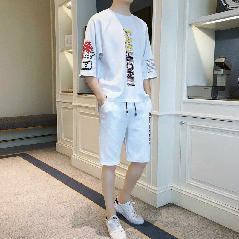 Bộ đồ dành cho nam, chất thun cotton mềm mịn, bộ đồ phù hợp mặc đi chơi hoặc mặc ở nhà