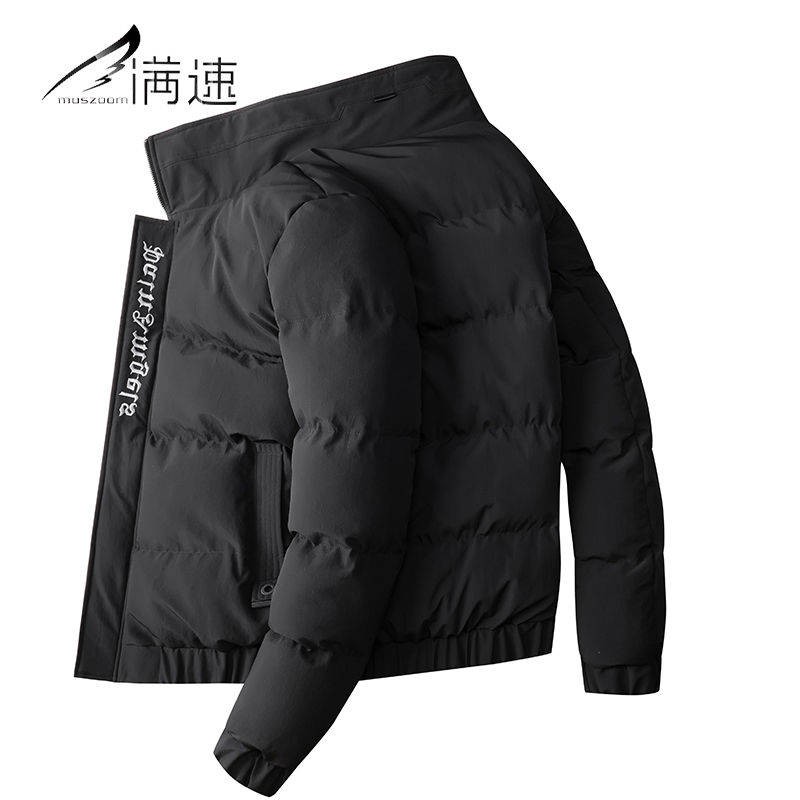 Muszoom Full Speed ​​Men Winter Winter Casual Jacket Phiên bản Hàn Quốc của áo khoác cotton dày ấm áp màu xanh lá câ