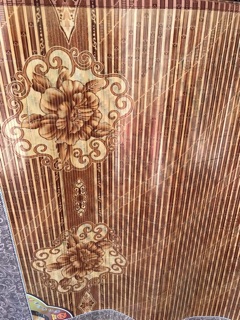Chiếu trúc tăm vân gỗ đế lụa đẹp