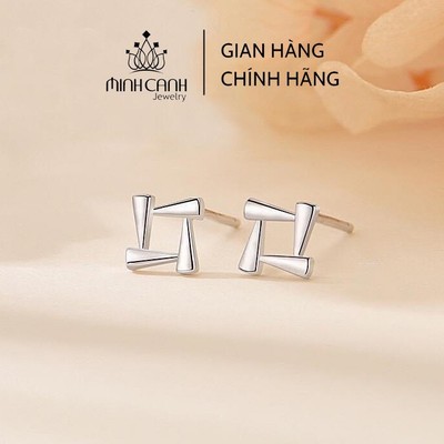 Hoa Tai Bạc Ghép Hình Vuông - Minh Canh Jewelry