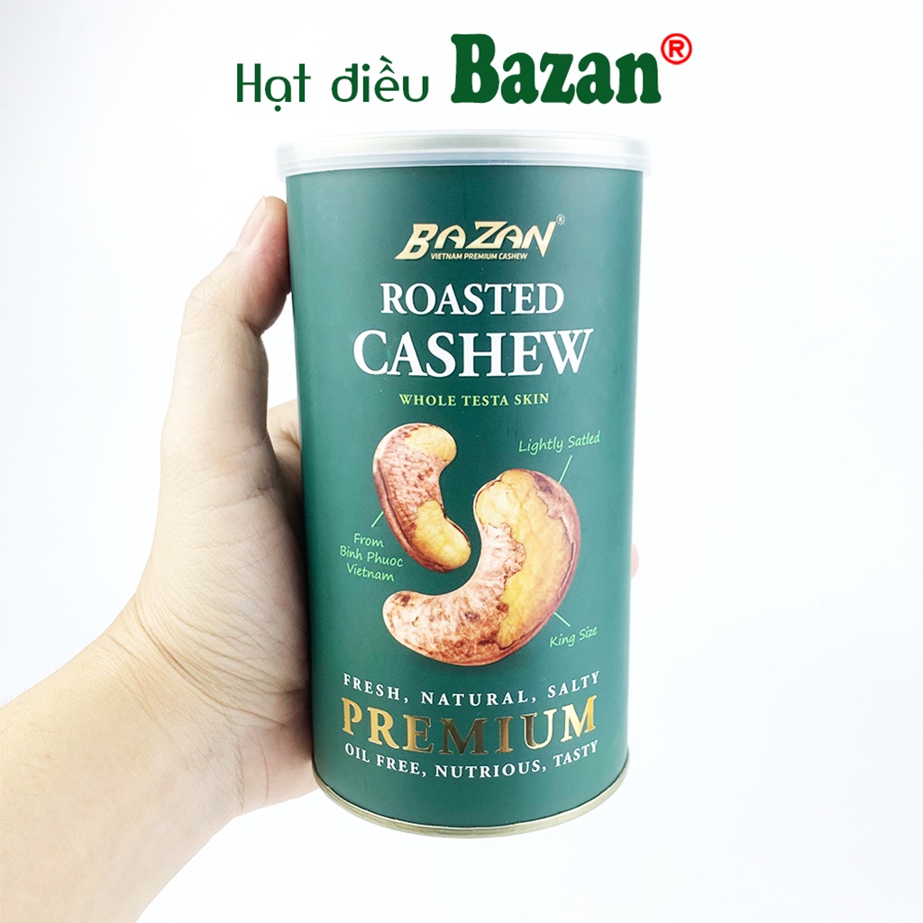 Hạt điều rang muối Bazan Bình Phước nguyên hạt dinh dưỡng A+ loại 1 hộp 225g cao cấp | WebRaoVat - webraovat.net.vn