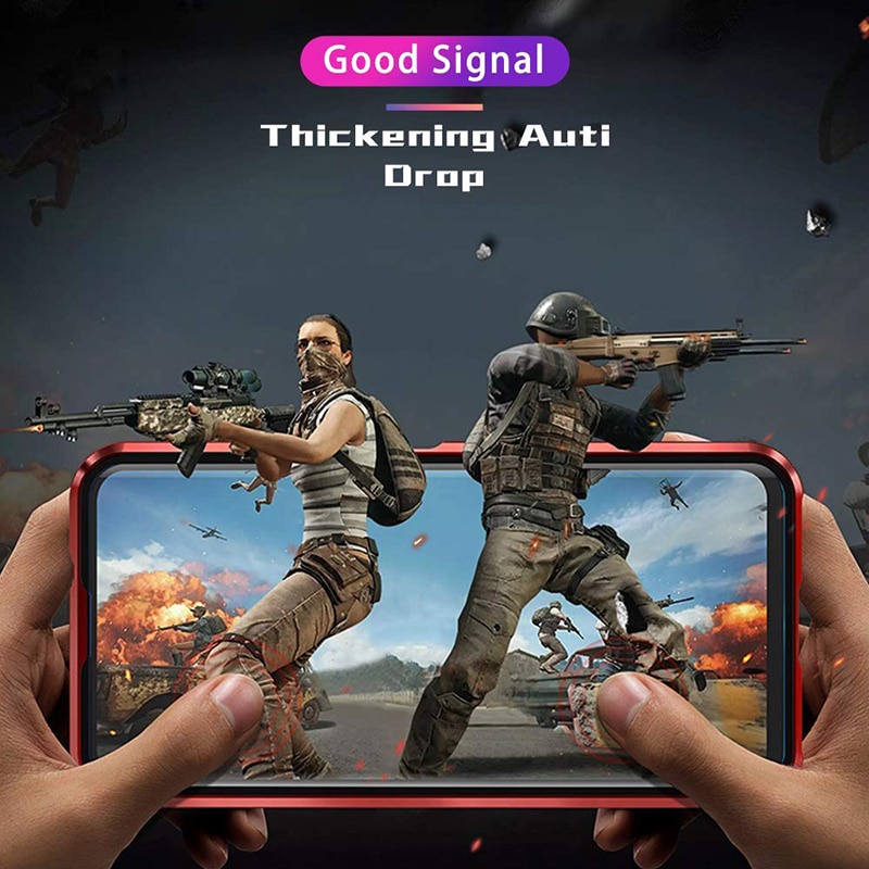 Ốp Điện Thoại Kính Cường Lực Hai Mặt Viền Kim Loại Nam Châm Cho VIVO Y3 Y11 Y12 Y15 Y17 Y19 Y5S V20 V25 V21 Y20 Y20i Y20S Y91 Y95