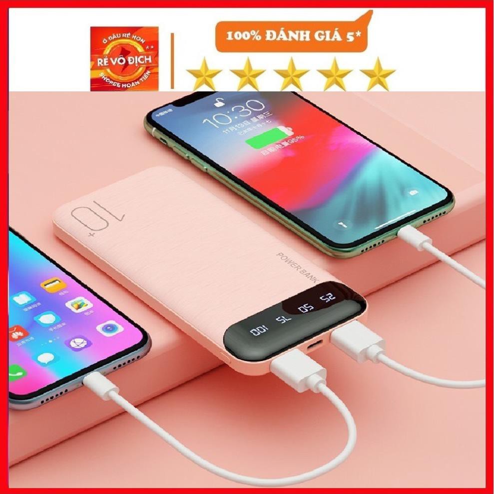Pin sạc dự phòng tích hợp màn hình LED 10000 mAh chính hãng  WK - WP161 hỗ trợ sạc nhanh - BẢO HÀNH 1 NĂM