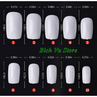 100 cái móng úp vuông (10 size 1->10)