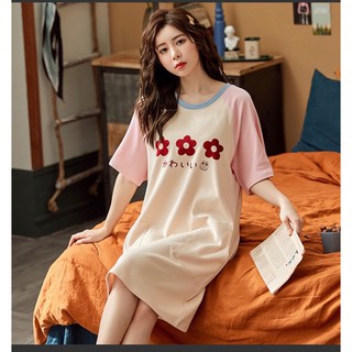 Đầm nữ mặc ở nhà 100% cotton nhiều hoạ tiết dễ thương
