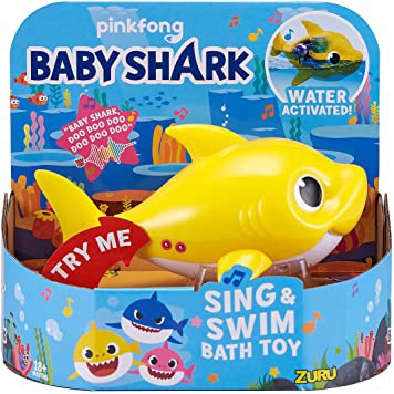 Cá đồ chơi Robot Baby Shark thông Minh tự bơi và phát nhạc siêu bền của hãng Zuru (màu vàng)