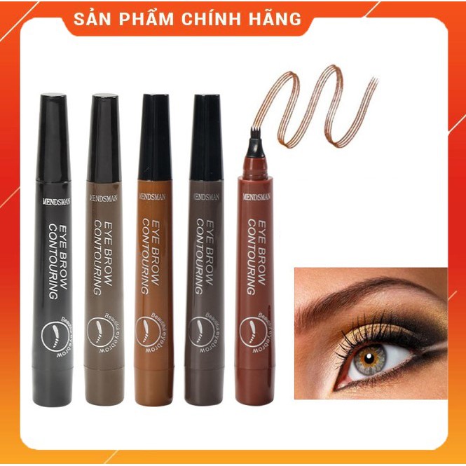Bút Kẻ Mày MENDSMAN Đầu 4 Nhánh Phẩy Sợi Bền Màu Kháng Nước 10g