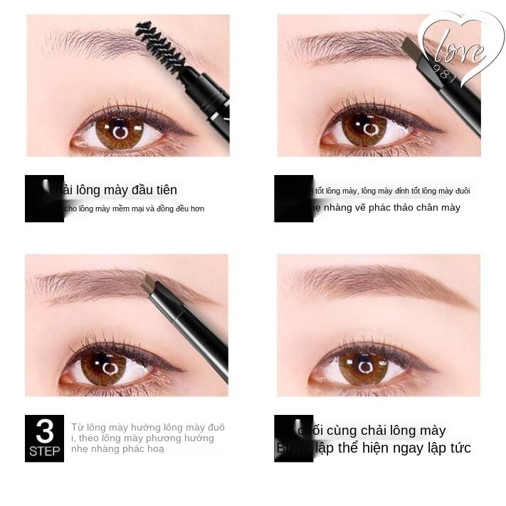 [Hàng mới về] Bút Chì Kẻ Lông Mày Tự Nhiên Lâu Trôi Không Thấm Nước Và Mồ Hôi Tiện Dụng