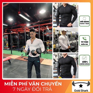 Áo thun nam thể thao body dài tay kiểu cách bomber