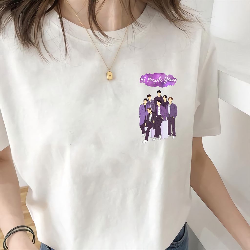 Áo Thun Trắng/ Đen BTS Đi Làm, Đi Chơi, Làm Quà Tặng