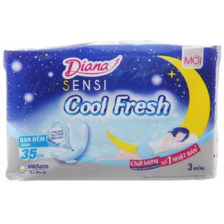 BĂNG VỆ SINH DIANA BAN ĐÊM SENSI COOL FRESH 35CM