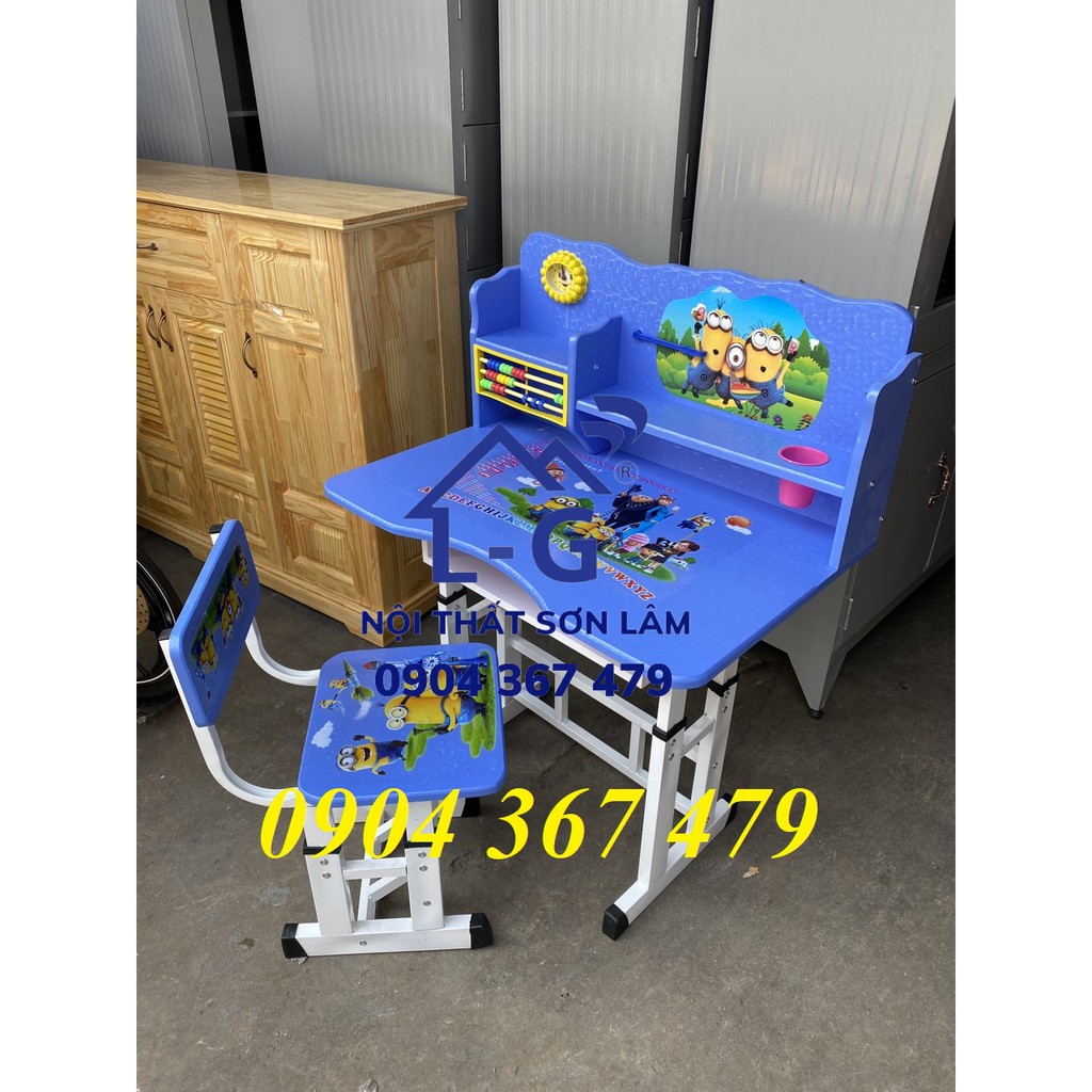 Bộ bàn ghế học sinh lắp ráp màu xanh chống gù cho bé | BigBuy360 - bigbuy360.vn