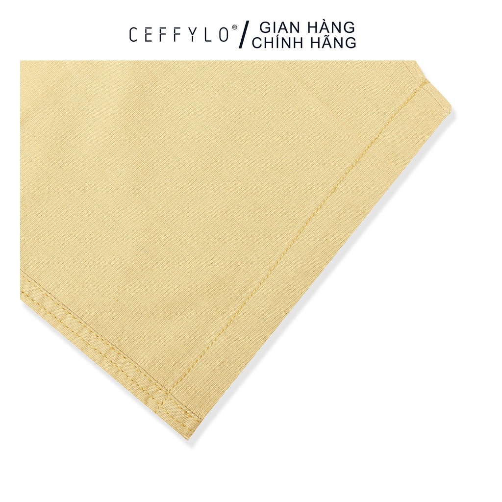 Quần Shorts Đũi trơn Camel, Chất Liệu Đũi Nhẹ, Thoáng Mát, Form Slimfit - CEFFYLO