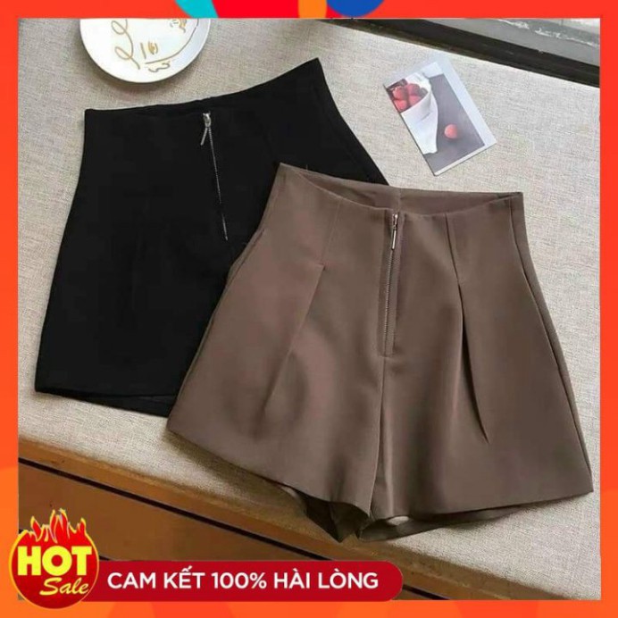 Quần Sooc Nữ Vải Cao Cấp Quần Short Nữ Thiết Kế Cạp Cao Khóa Giữa | BigBuy360 - bigbuy360.vn