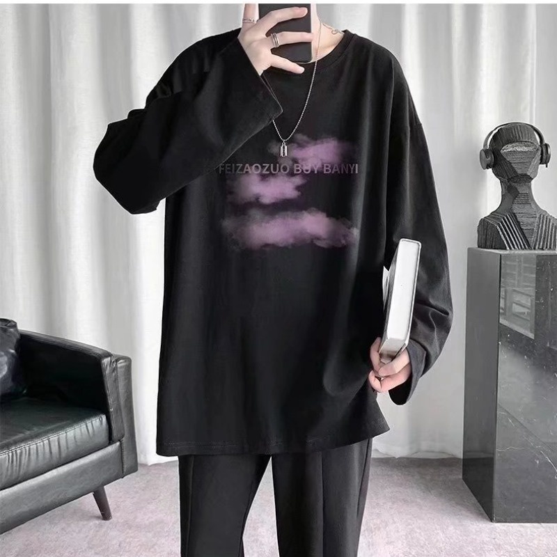 Áo Thun Nam Tay Dài Unisex Form Rộng - PPUT26 Vwill - Chất Cotton Mềm Mát - Oversize &lt; 45-99kg - Tay Áo Rộng Thoải Mái