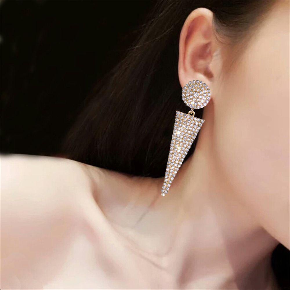 Bông Tai Dáng Dài Lấp Lánh Thời Trang Cho Nữ